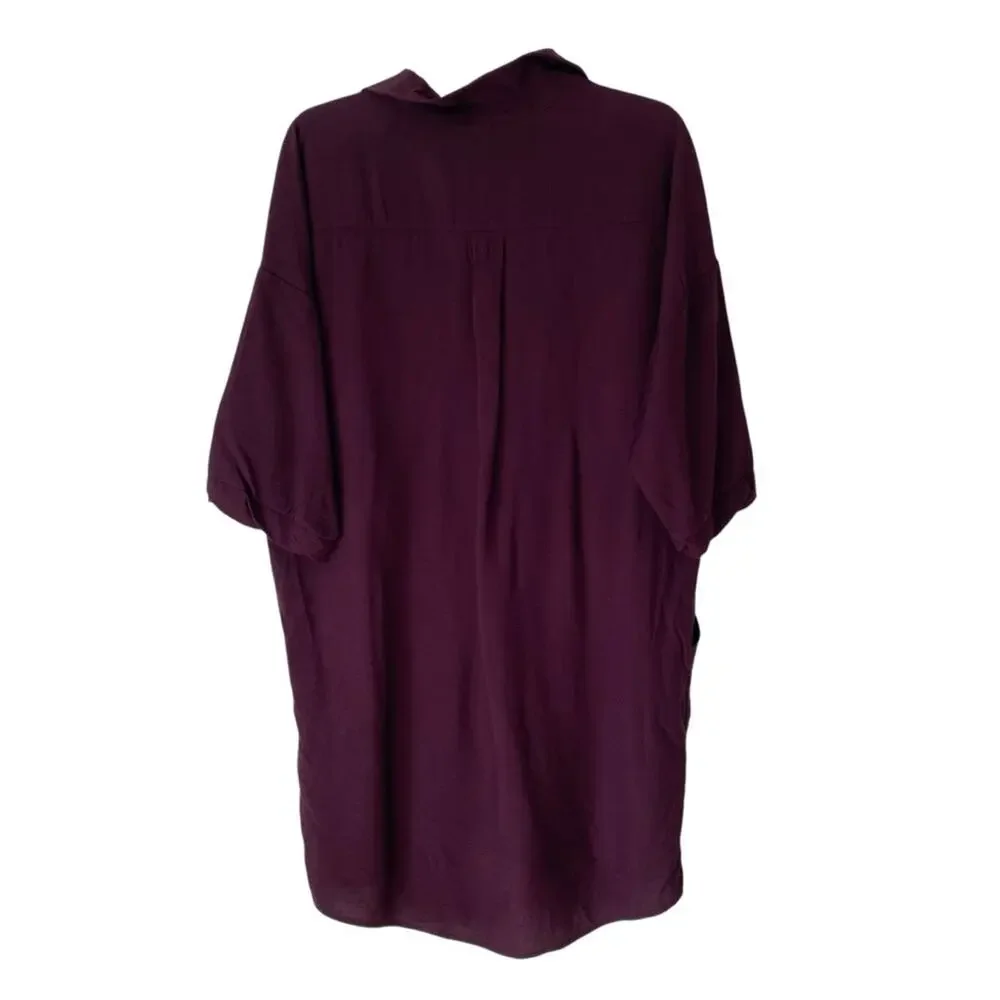 Whistles Deep Plum Shirt Dress with Pockets size medium